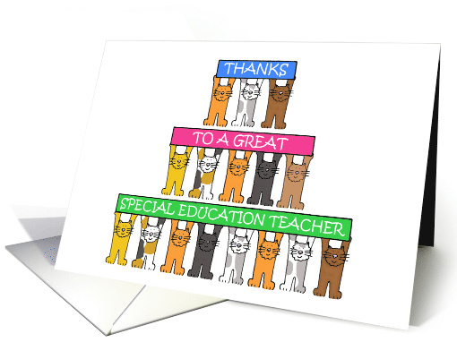 Thank You to Special Education Teacher Cartoon Cats... (1692910)