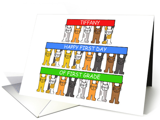 Happy First Day of First Grade to Customize with Any Name card