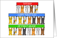 Happy First Day of First Grade to Customize with Any Name card