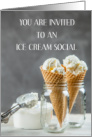 Ice Cream Social Invitation Vanilla Ice Cream Cones card