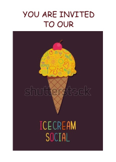 Ice Cream Social Invitation Decorative Ice Cream Cone