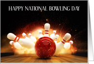 National Bowling Day August Skittles and Ball card