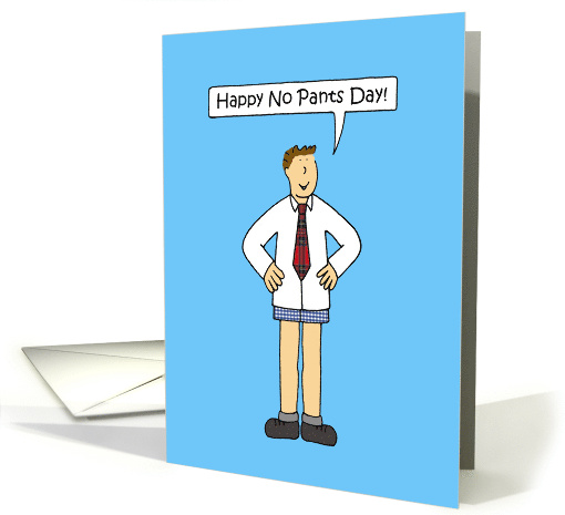 National No Pants Day May Cartoon Man Without Pants card (1694910)