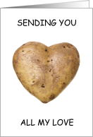 National Potato Day August 19th Heart Shaped Potato card