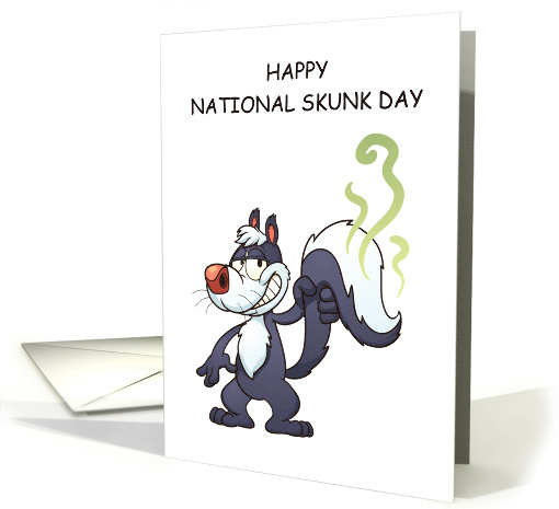 National Skunk Day June 14th Cartoon Smiling Skunk card (1695048)