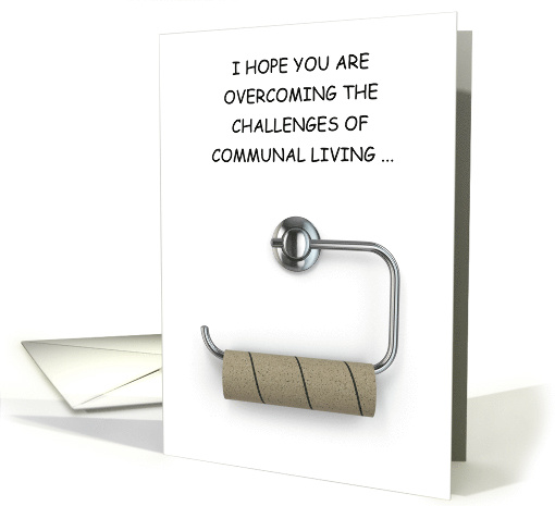 Thinking of You Away at College Empty Toilet Roll Communal Living card