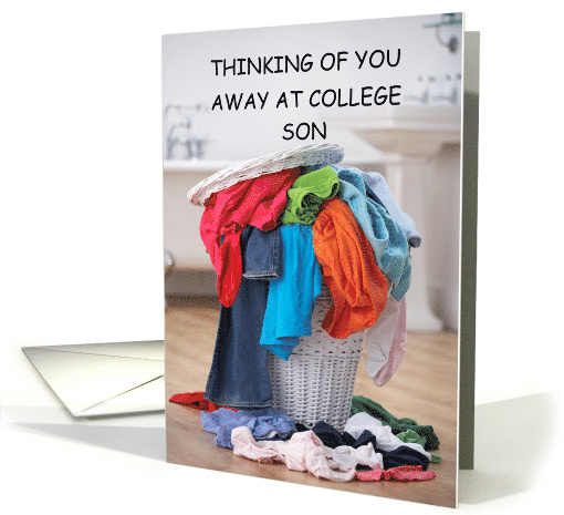 Thinking of You Away at College Son Dirty Washing Humor card (1696028)