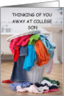 Thinking of You Away at College Son Dirty Washing Humor card