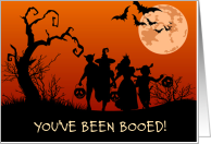 You’ve Been Booed Halloween Costume Silhouettes at Night card