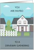 Driveway Gathering Invitation House and White Picket Fence card