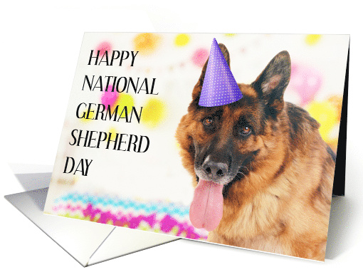 National German Shepherd Day May 10th Dog in Party Hat card (1702126)