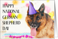 National German Shepherd Day May 10th Dog in Party Hat card