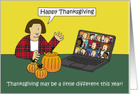 Socially Distanced Thanksgiving Celebration Invitation on a Computer card