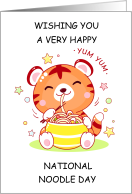 National Noodle Day October 6th Cartoon Tiger Eating card