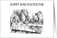 Mad Hatter Day October 6th Alice and the Mad Hatter Tea Party card