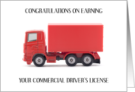 Congratulations on Earning Commercial Driver’s License Red Truck card