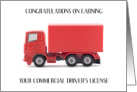 Congratulations on Earning Commercial Driver’s License Red Truck card