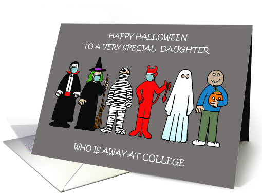 Happy Halloween To Daughter Away at College Spooky Characters card