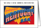 New Address in Kentucky Patriotic USA Greetings from Map card