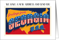 New Address in Georgia Announcement Patriotic Retro Map card