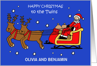 Happy Christmas to the Twins to Customise Any Names card