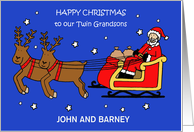 Happy Christmas to the Twin Grandsons to Customise Any Names card