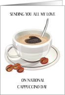 National Cappucino Day November 8th Coffee Illustration card