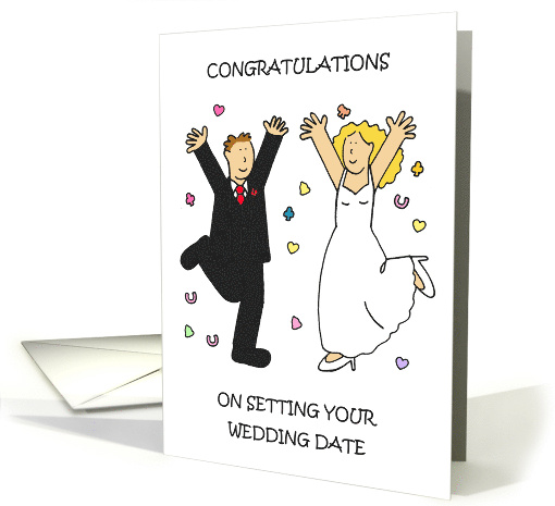 Congratulations on Setting Wedding Date Cartoon Bride... (1711128)