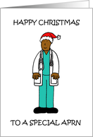 Happy Christmas APRN African American Male Nurse card