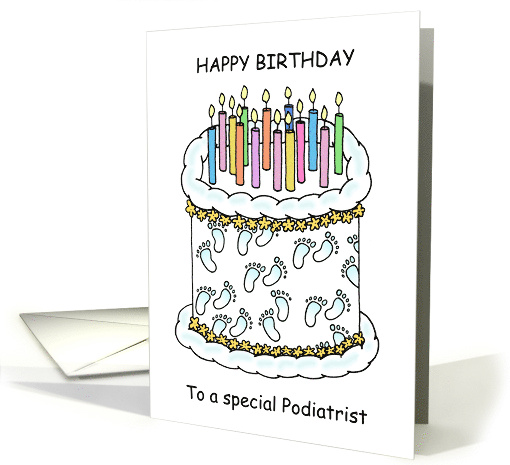 Happy Birthday to Podiatrist Footprints Decorated Cake card (1713460)