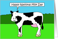 Happy National Milk Day January 11th Talking Cow in a Field card