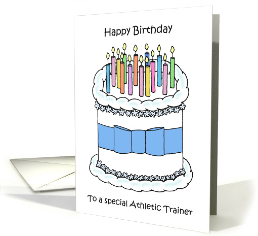 Happy Birthday to Athletic Trainer Cake and Lit Candles card (1723422)