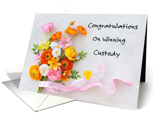 Congratulations on Winning Custody Flowers Bouquet card (1724252)
