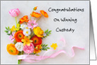 Congratulations on Winning Custody Flowers Bouquet card