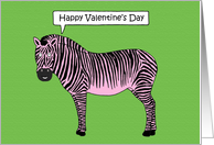 Happy Valentine’s Day Pink Striped Zebra card