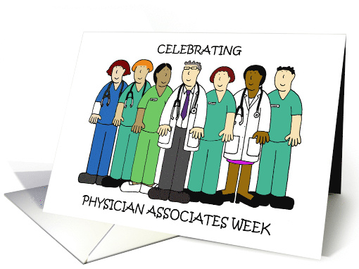 Happy Physician Associates Week October Group in Scrubs card (1727624)