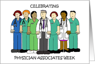 Happy Physician Associates Week October Group in Scrubs card