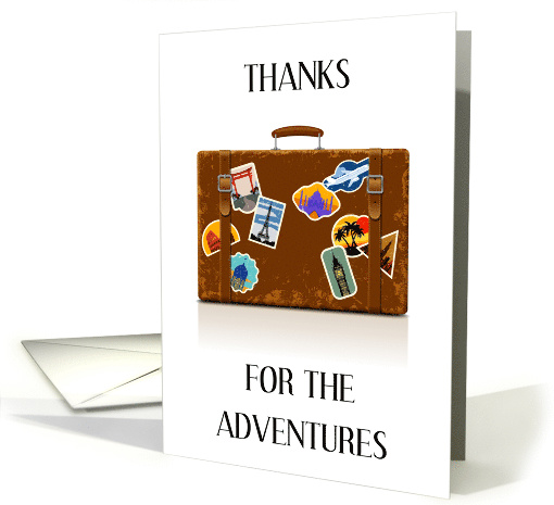 Thanks for the Adventures Vintage Suitcase with Stickers card