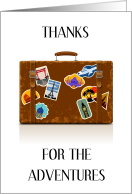 Thanks for the Adventures Vintage Suitcase with Stickers card