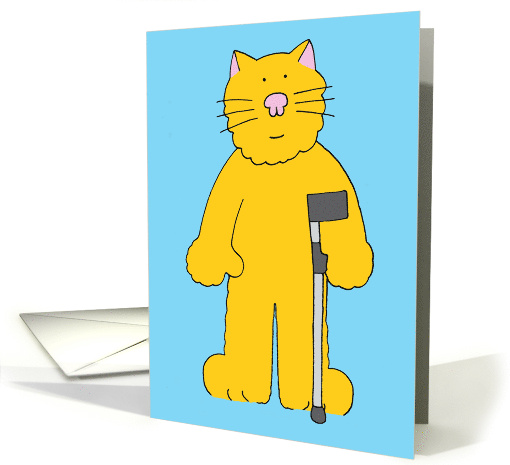 Speedy Recovery from Broken Hip Cartoon Ginger Cat card (1729164)