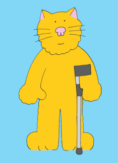 Speedy Recovery from Broken Hip Cartoon Ginger Cat