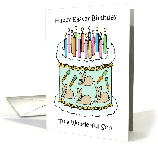Happy Easter Birthday to Son Cake and Candles card (1729690)