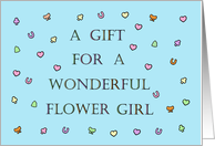 A Gift for a Wonderful Flower Girl Confetti and Lettering card