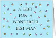 A Gift for a Wonderful Best Man Confetti and Lettering card