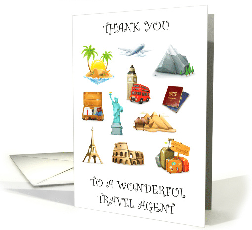 Thank You to Travel Agent Illustrated Travel Icons card (1732840)