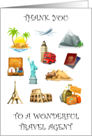 Thank You to Travel Agent Illustrated Travel Icons card