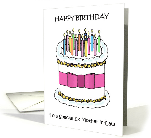 Happy Birthday to Ex Mother in Law Cake and Candles card (1732886)