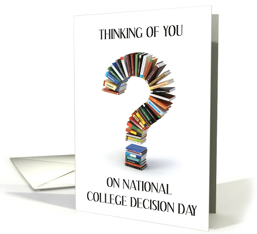 National College Decision Day May1st Books Question Mark card