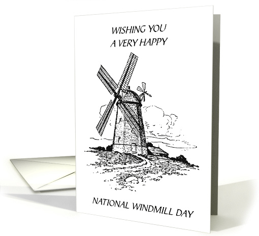 National Windmill Day May Black and White Illustration of... (1734112)