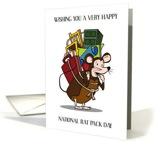 National Rat Pack Day May 17th Decluttering Rat Cartoon card (1734720)